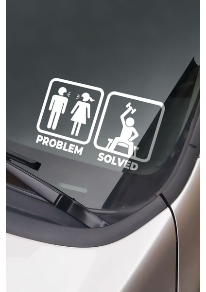 Problem Çözüldü Problem Solved Oto Cam Sticker 20 cm 001