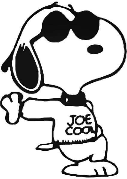 Snoopy Joe Cool The Peanuts Oto Sticker 20 cm 001