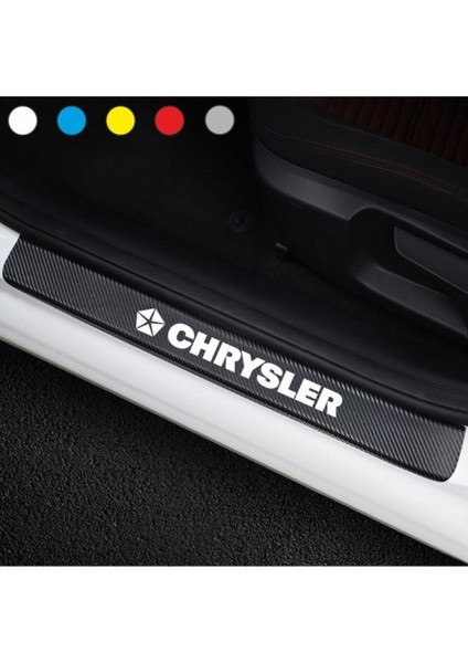Chrysler Için Uyumlu Aksesuar Oto Kapı Eşiği Sticker Karbon 4 Adet 001