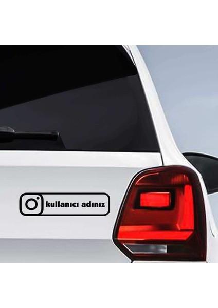 Instagram Logo Kişiye Özel Hesap Ismi Sticker 26*7 cm 001