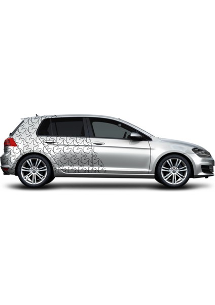 Yıldız Tasarım Arka Çamurluk Kaplama Oto Sticker Siyah 001