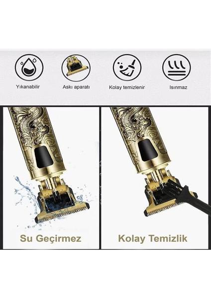 Profesyonel Saç Sakal Ense Çizim Tüm Vücut Tüyü Lazer Öncesi Tıraş Makinesi