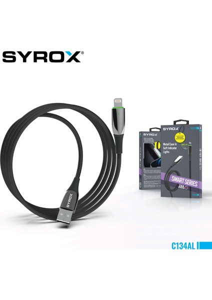 Metal Ledli 2.4A Iphone Lightning Şarj & Data Kablosu 1.2 Metre C134AL fiyatları