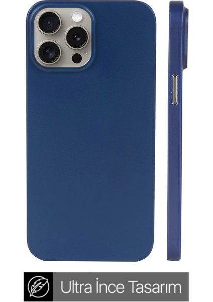 Apple iPhone 15 Pro Ultra Ince Telefon Kılıfı Mavi