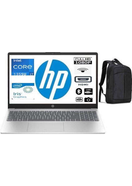 Hp 15-FD0039NT Intel Core I7-1355U 8gb 512GB SSD Freedos 15.6" Fhd Taşınabilir Bilgisayar Çanta Hediyeli