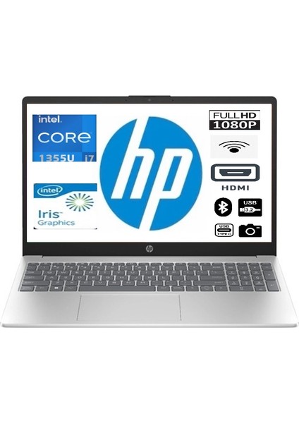 Hp 15-FD0039NT Intel Core I7-1355U 64GB 1tb SSD W11P 15.6" Fhd Taşınabilir Bilgisayar Çanta Hediyeli