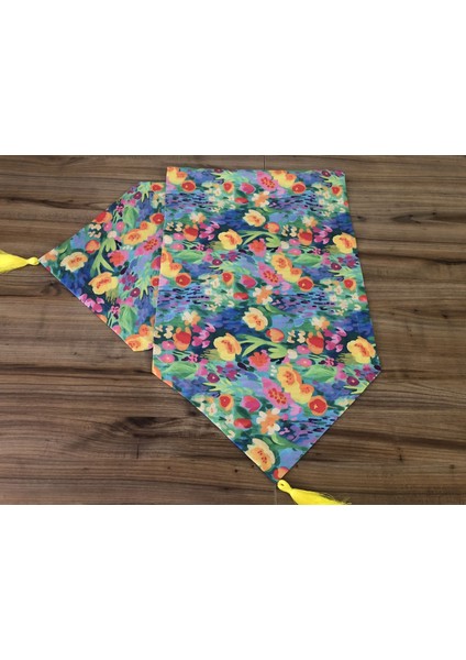 Trend Yuvam Renkli Çiçek Desenli Runner