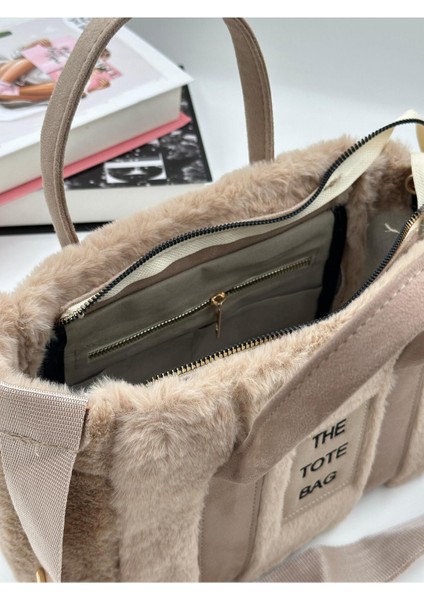 The Tote Bag Peluş Askılı Kadın El ve Omuz Çantası