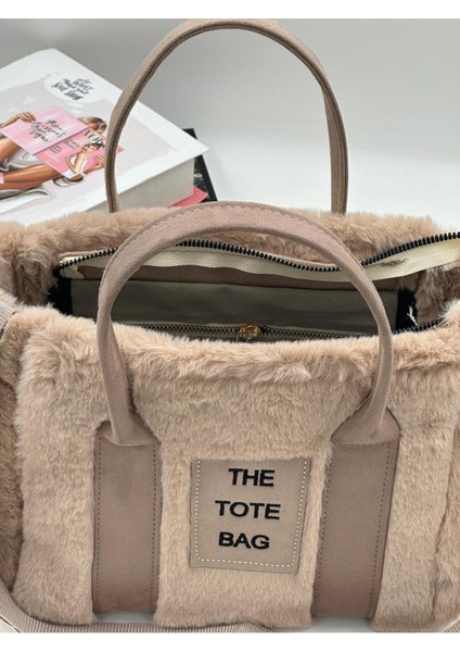 The Tote Bag Peluş Askılı Kadın El ve Omuz Çantası