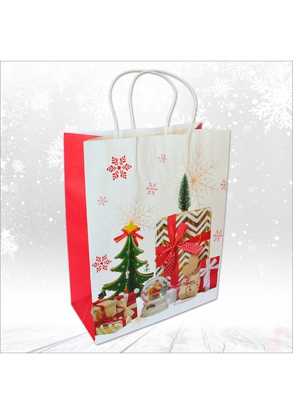 Beyaz Kraft Karton Çanta, 33 x 26 x 12 cm - 1 Adet