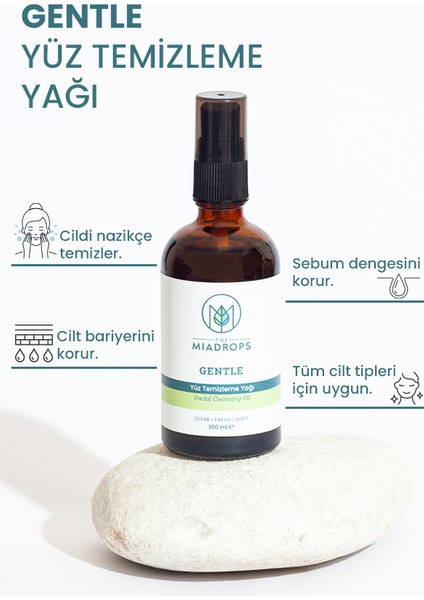 Gentle Durulanabilir Yüz Yıkama Yağı – 100 ml - Tüm Cilt Tipleri için Doğal Cilt Temizleyici