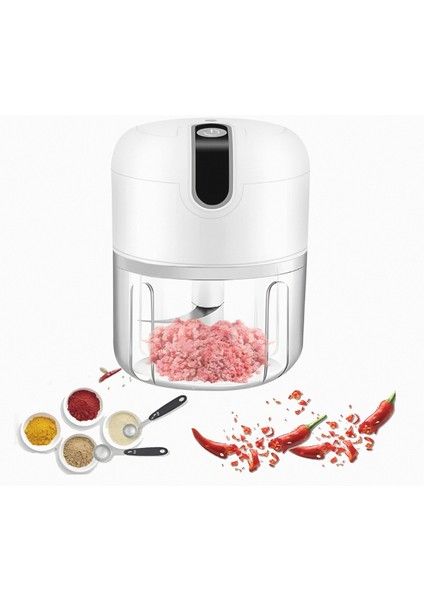 Hasuba USB Şarjlı Mini Taşınabilir Doğrayıcı 3 Bıçaklı Blender Rondo +1 Bıçak Hediye