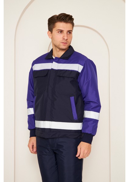 Saks Mavi Robalı Lacivert Soğuk Hava Mont Pantolon Takım Su ve Rüzgar İticili