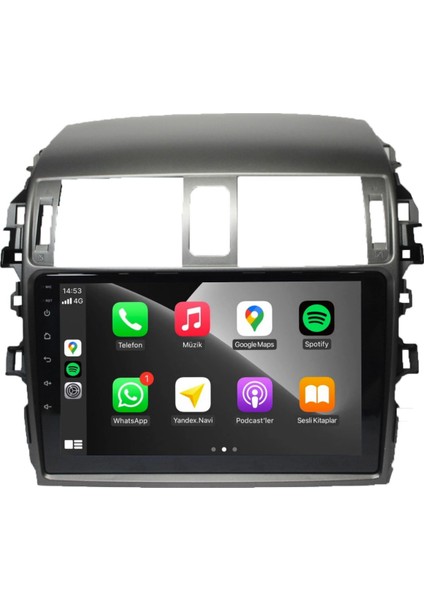 Toyota Corolla Android Carplay Multimedya 2007-2011 6gb Ram + 128GB Hafıza + 8 Çekirdek
