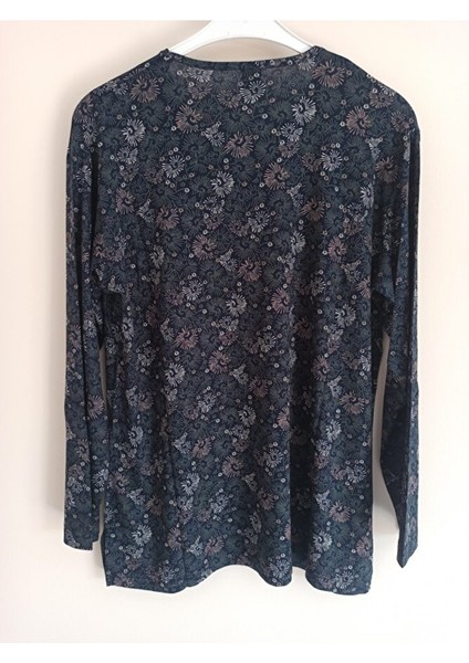 Kadın Siyah Kendinden Baskılı Penye Bluz fiyatları