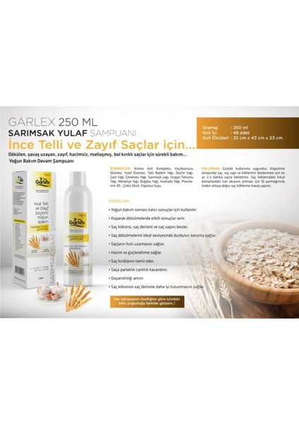 Sarımsak &amp; Yulaf Şampuanı 250 ml