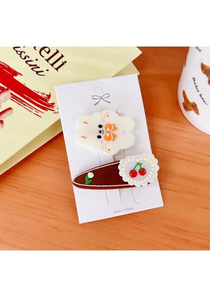 Teddy Bear Kore Japon Tarzı Köstebek Ayıcıklı Yan Toka Çocuk Pens