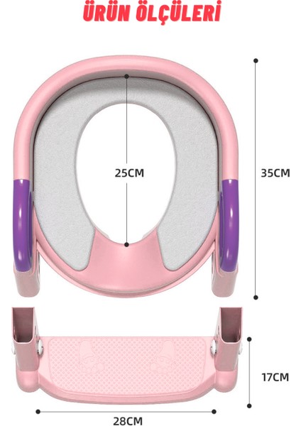 Çocuk Merdivenli Klozet Adaptörü Yükseklik Ayarlı Pratik Tuvalet Eğitici Klozet Oturak
