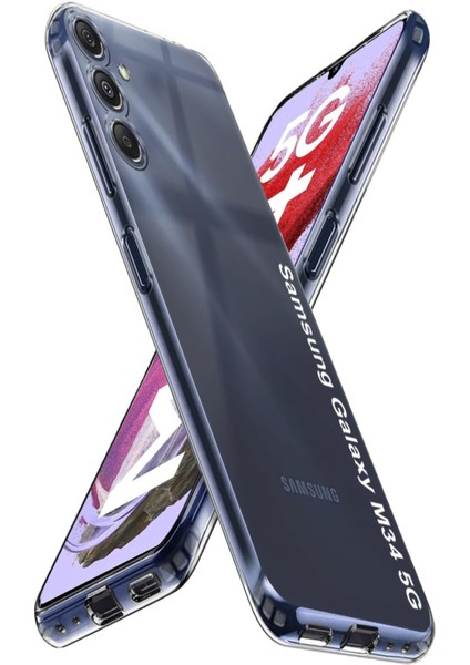Samsung Galaxy M34 Kapak Kamera Korumalı Süper Silikon Şeffaf Kılıf
