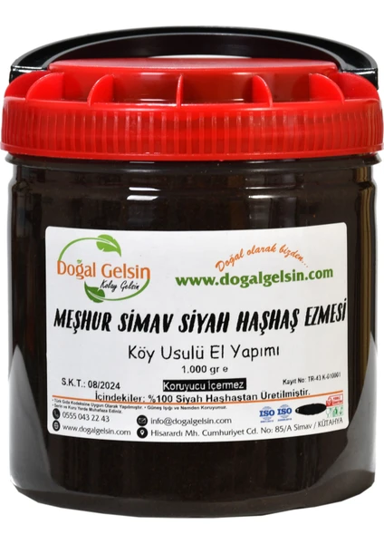 Doğal Gelsin Kolay Gelsin Meşhur Simav Siyah Haşhaş Ezmesi - 1.000 gr