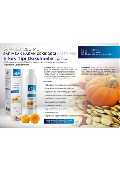Sarımsak & Kabak Çekirdeği Yağı Şampuanı 250 ml