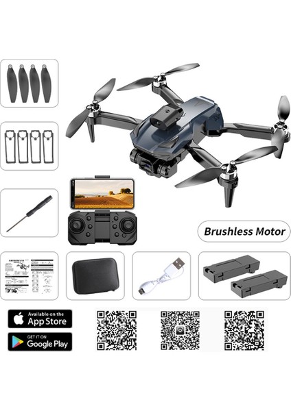 H58x Drone Çift Kameralı Fırçasız Motorlu Ve Çarpma Engel Sensörlü 2MP Hareketli Gimbal Kamera Drone