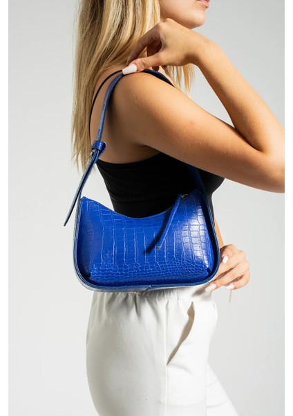 Kadın Kroko Desenli Baget El Çantası