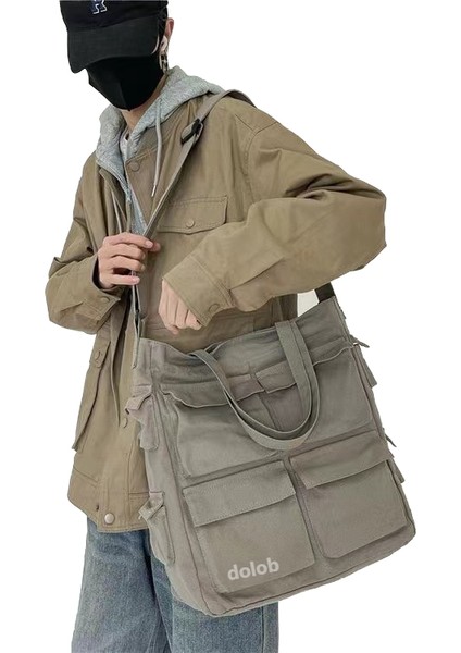 Kadınlar Için Kanvas Çanta 2023 Yeni Stil Orman Tarzı Basit Crossbody Çanta Büyük Kapasiteli Alet Tarzı Askılı Çanta Öğrenci Sınıf Çantası (Yurt Dışından)