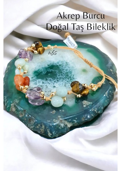 Akrep Burcu Doğal Taş Bileklik ( Ametist , Kaplan , Amazonit , Akik ) 520AKREPP777 modelleri