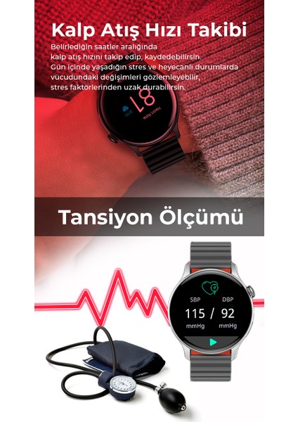 Atlasx Mate Amoled Aod Arama Cevaplama Tansiyon Stres Akıllı Saat