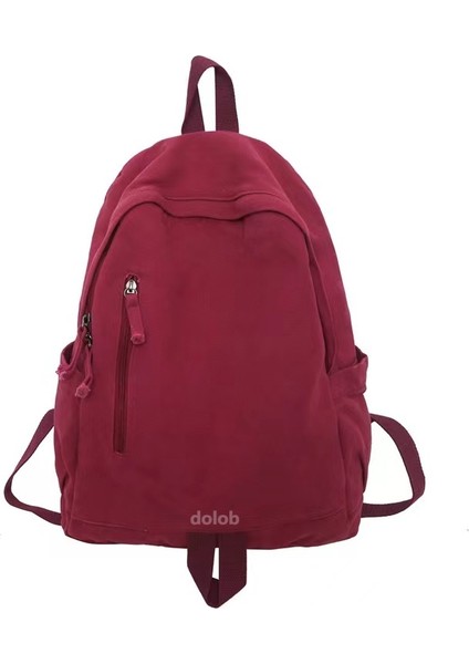 Retro Yıkanmış Kanvas Çanta, Basit Büyük Kapasiteli Sırt Çantası, Ortaokul ve Lise Üniversite Öğrencisi Okul Çantası, Kadın Açık Hava Seyahati Sırt Çantası (Yurt Dışından)