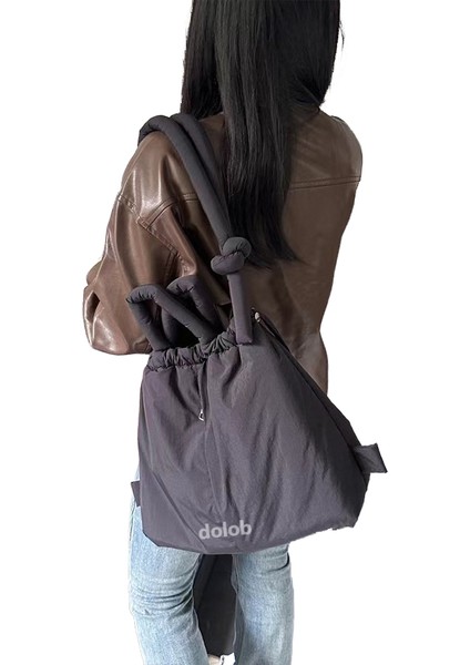 Naylon Sırt Çantası Kadın Aşağı Dolu Pamuklu Moda Öğrenci Okul Çantası Taşınabilir Kozmetik Çantası Rahat Omuz Çantası (Yurt Dışından)