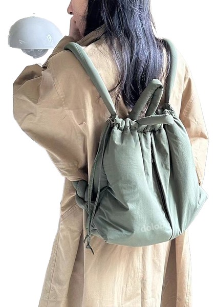 Naylon Sırt Çantası Kadın Aşağı Dolu Pamuklu Moda Öğrenci Okul Çantası Taşınabilir Kozmetik Çantası Rahat Omuz Çantası (Yurt Dışından)