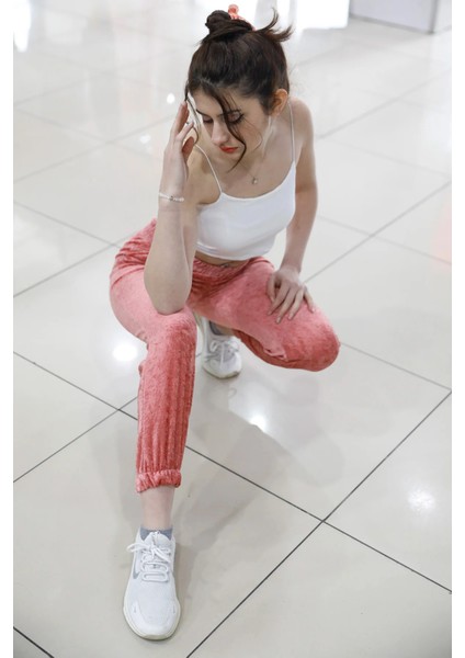 1ds 1 Dünya Shop Bel Paça Lastikli Cepli Eşofman Altı Pembe - P-020502 26
