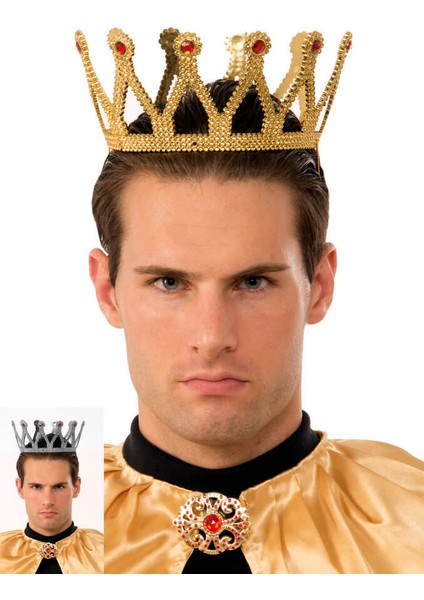 Altın Renk Çocuk ve Yetişkin Uyumlu Kral Tacı (Clz)