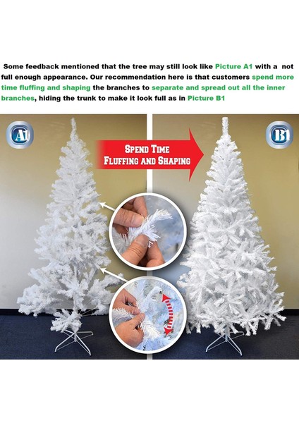 Beyaz Yılbaşı Ağacı Beyaz Çam Ağacı Christmas Tree 180 Cm 580 Dal
