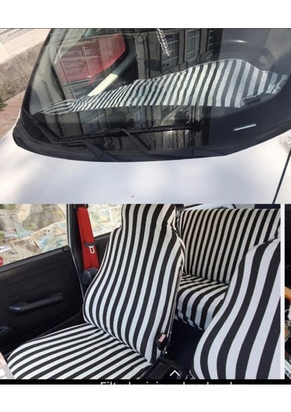 Fiat / Tofaş Kartal  Oto Koltuk Kılıfı Zebra Çizgili ve Torpido Havlusu