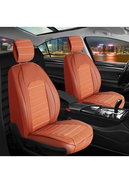 Dodge Nitro Uyumlu Lüks Deri Oto Koltuk Kılıfı Ön/arka 5li Set Original Tarçın