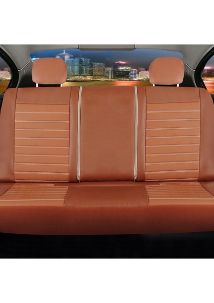 Dodge Nitro Uyumlu Lüks Deri Oto Koltuk Kılıfı Ön/arka 5li Set Original Tarçın