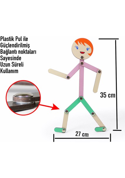 Kız Figür Ahşap Çöp Adam Montessori Yapboz Aktivite Eğitici Ahşap Oyuncak modelleri