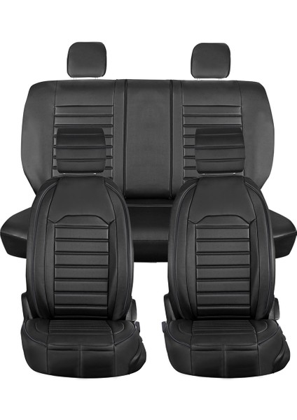 Renault Captur Uyumlu Lüks Deri Oto Koltuk Kılıfı Ön/arka 5li Set Original Siyah