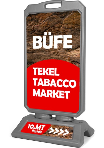 Taşınabilir Ayaklı Tabela Çift Yön Baskılı 50 x 82 cm Tasarım ve Baskı + Uygulama Dahil Hazır Reklam Dubası Tabela