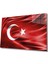 Kırmızı Dalgalı Türk Bayrağı Cam Tablo Ev ve Ofis Duvar Dekoru 1