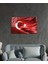 Kırmızı Dalgalı Türk Bayrağı Cam Tablo Ev ve Ofis Duvar Dekoru 3
