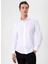 Slim Fit Klasik Yaka Armürlü Beyaz Erkek Gömlek GM2024700396 1