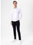 Slim Fit Klasik Yaka Armürlü Beyaz Erkek Gömlek GM2024700396 2