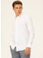 Slim Fit Klasik Yaka Düz Beyaz Erkek Gömlek GM1007100527 2