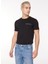 Bisiklet Yaka Düz Siyah Erkek T-Shirt J30J322547BEH 1