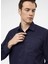 Regular Fit Klasik Yaka Armürlü Lacivert Erkek Gömlek GM2025000303 4