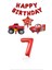 Kırmızı Renk Happy Bırthday Rakam Araba ve Jeep Folyo Balon Seti Yaş 7 1